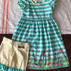 Matilda Jane Dress & shorties. Size 6 both.